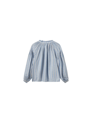 Safi Striped Linen Shirt - Cashmere Blue
