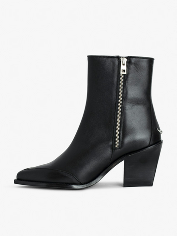 Cara Boots Semy-Shiny Calfskin - Noir