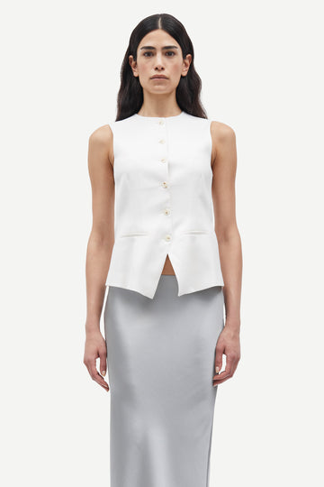 Saruma Vest - Egret