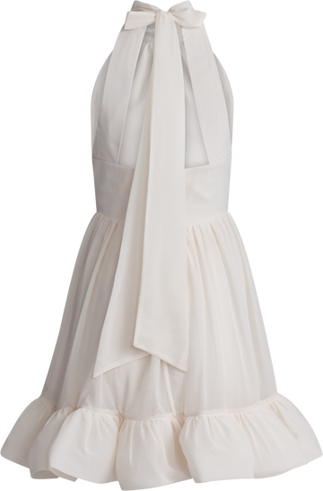 Fern Halterneck Ruffled Mini Dress - White