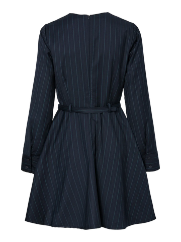 Yaspimis Ls Pinstripe Dress - Navy Blazer Pimis Pinstripe