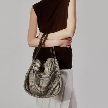Day Gw Woolen Check Sm Shopper - Forest Night