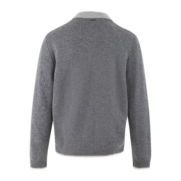 Ford Zip Cardigan - Dark Grey Melange