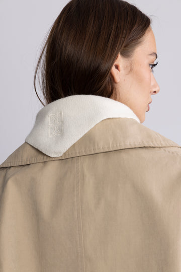 Victoria Wool Cashmere Scarf - Creme