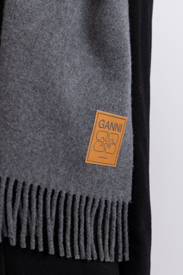 Double Face Wool Solid Scarf - Paloma Melange