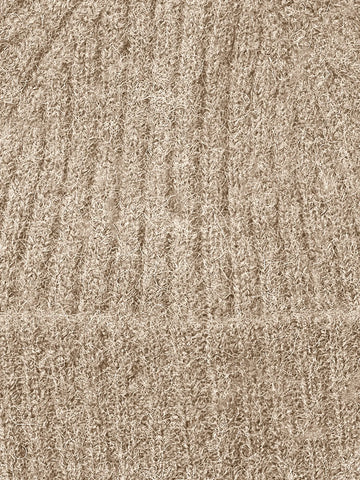 Lulu Wool Blend Knit Beanie - Birch Melange