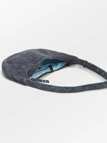 Suede Moon Bag - Dark Blue