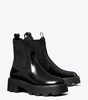 T Monogram Lug Chelsea Boot 65MM - Perfect Black