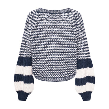 Kimba Knit - Navy Blue/Ivory Mix