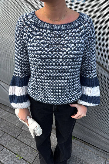 Kimba Knit - Navy Blue/Ivory Mix