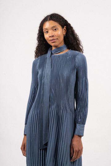 Satin Miami Dress - Shiny Blue