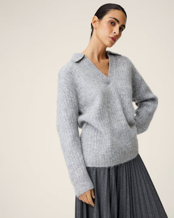 Elisia Nenaya Pullover - Light Grey Melange
