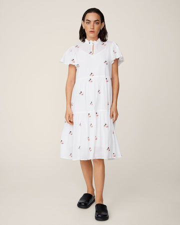 Elvyne Ss Emb Dress - Bright White