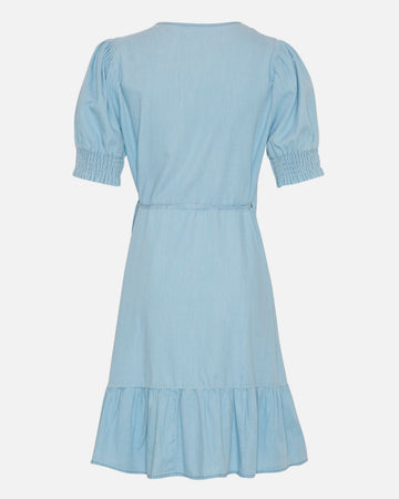 Emery Lyanna Ss Wrap Dress - Mid Blue Wash