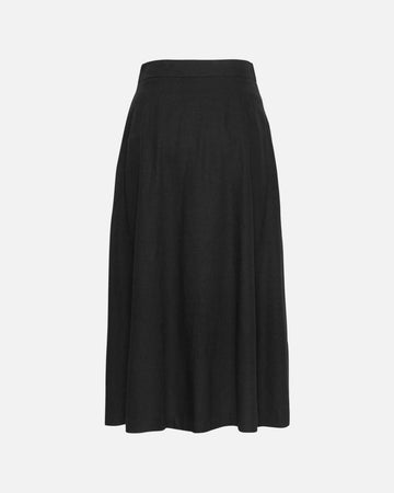 Jovene Ginia Hw Long Skirt - Black