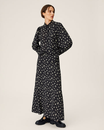 Nathasia Ladonna Skirt Aop - Black Flower