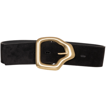 Ako Belt - Black Suede Gold