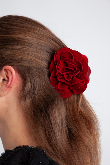 Velvet Peromia Hair Claw - Savvy Red