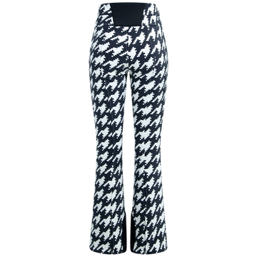 Aurora High Waist Flare Pant - Houndstooth - Black/Snow White
