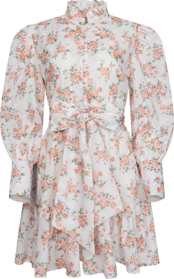 Liv B Rose Anglais Dress - Coral