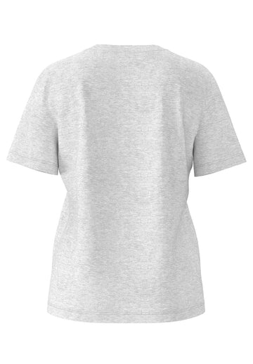 Essential Ss V-Neck Tee - Light Grey Melange