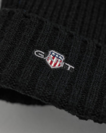 Shield Wool Beanie - Unisex - Black