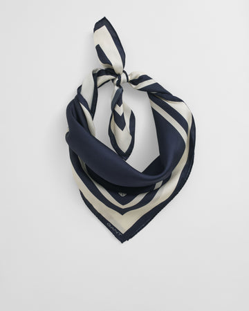 Striped Silk Scarf - Evening Blue