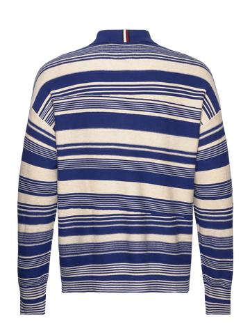 Crafted Stripe Ls Polo - Ultra Blue/ Weathered White