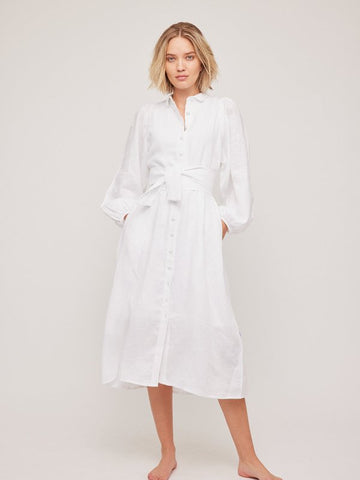 Josefin Linen Dress - White