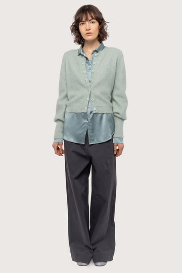 Mohair Petit Cardigan - Feather Green