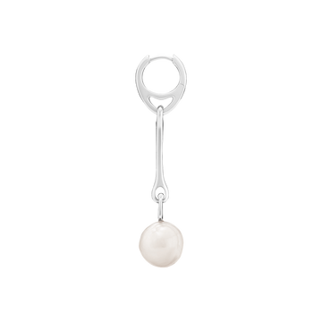 Squash Earring - White Pearl Silver