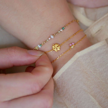 Organic Clover Bracelet - 925S/GP/M