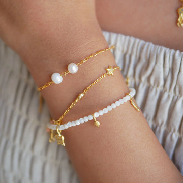 Perla Figaro Bracelet - Figaro/Pearl