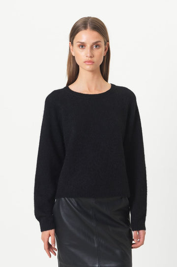 Brook Knit New Loose O-Neck - Black - Second Female - Gensere - VILLOID.no