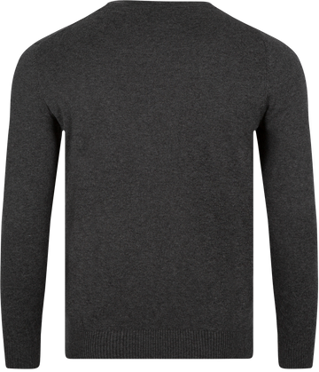 Cotton Merino Crew Jumper - Charcoal Marl