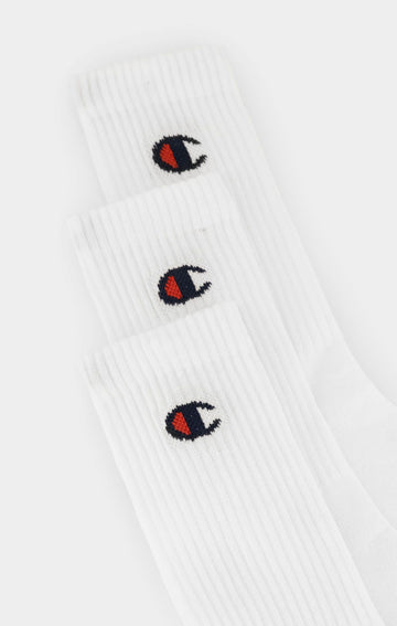 3Pk Crew Socks - White