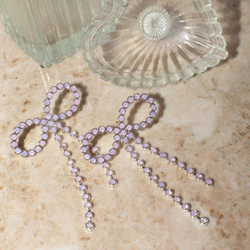 Statement Rose Water Opal Bow Earrings