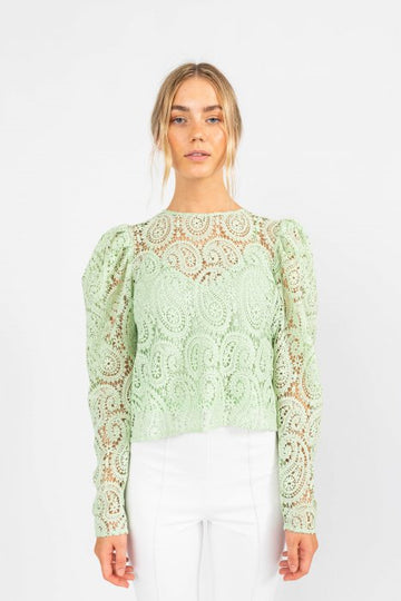 Kelis Lace Blouse - Faded Green