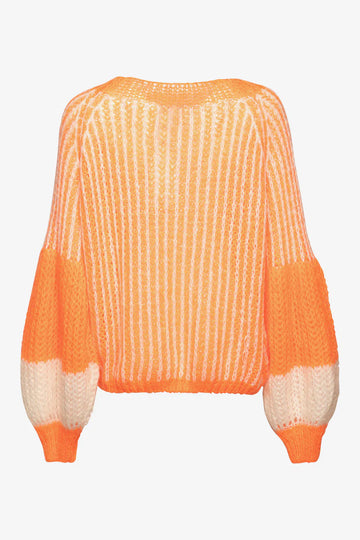 Liana Knit Sweater - Orange/White