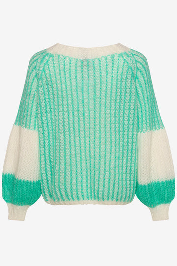 Liana Knit Sweater - Mint/White