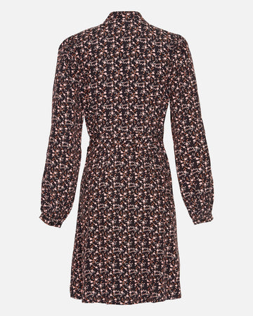 Messina Morocco Wrap Dress Aop - Black Flower