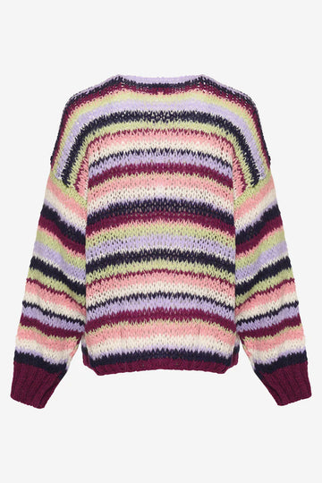 Pool Knit Cardigan - Multi Stripes
