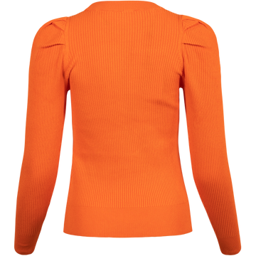 Isla Ls Knit O-Neck - Orangeade