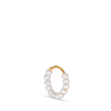 Row Pearl Twist Earring - Gold