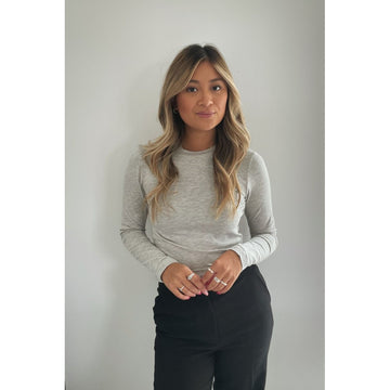 Stabil Top L/S - Light Grey Melange