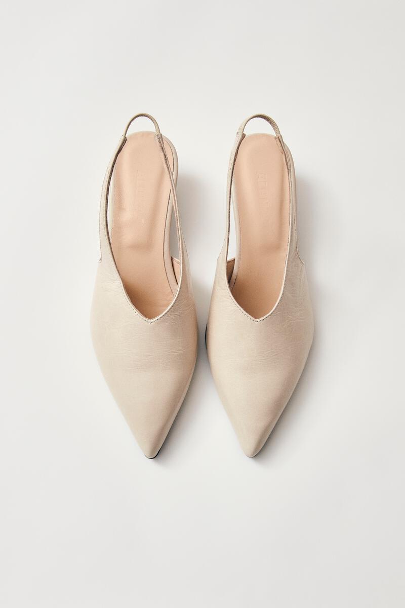 Eros Leather Mules - Cream