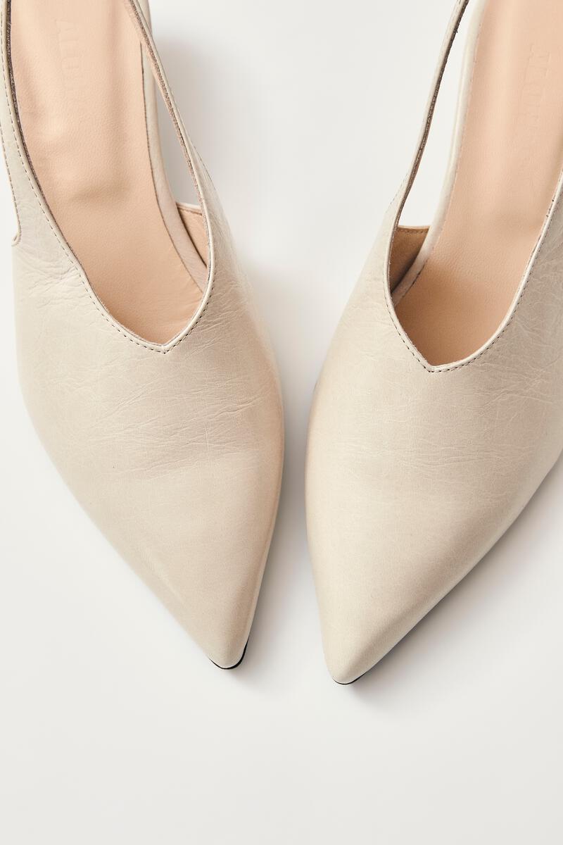 Eros Leather Mules - Cream