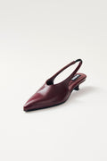 Eros Leather Mules - Burgundy