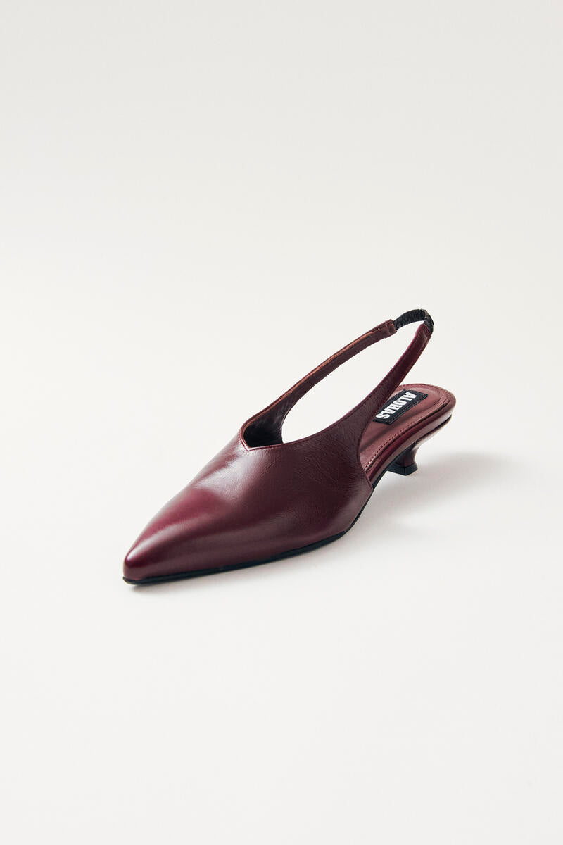 Eros Leather Mules - Burgundy