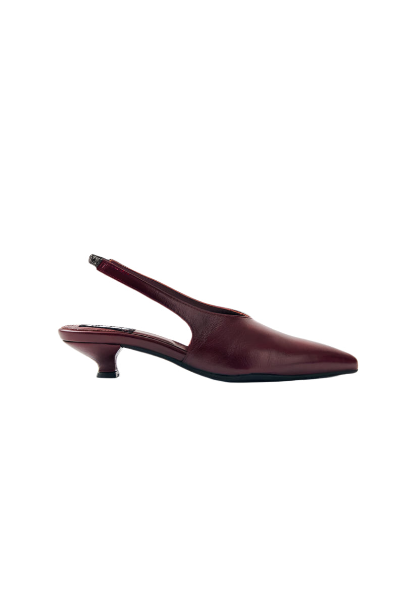 Eros Leather Mules - Burgundy